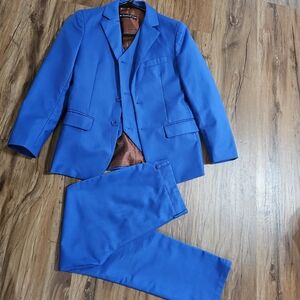Boys Vibrant Blue 3 Pc Suit Set Size 10